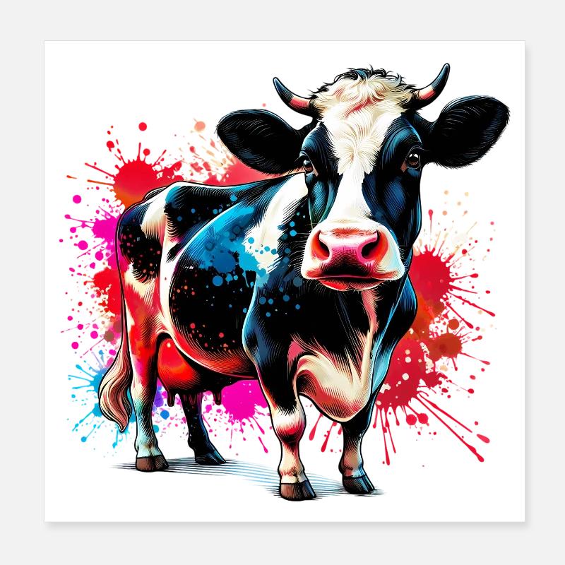 Cow Poster 8" x 8" (20x20 cm)