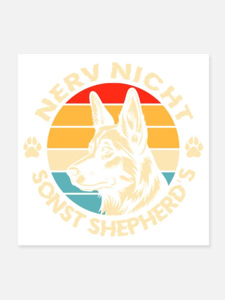 Schäferhund Geschenke Hund Herrchen Gassi - Poster 20x20 cm - Weiß - Vorne