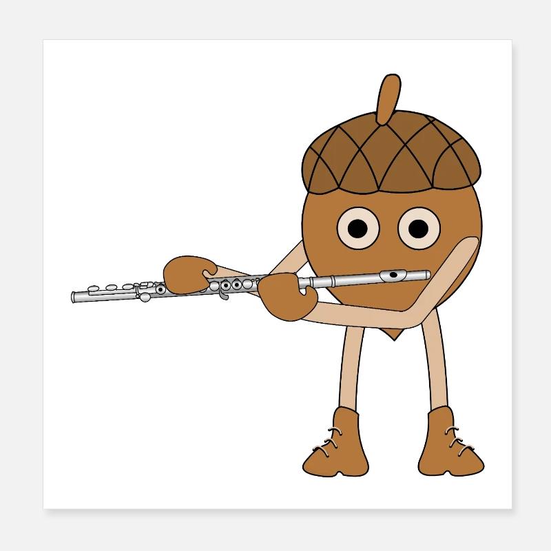 Flute Nut Poster 8" x 8" (20x20 cm)