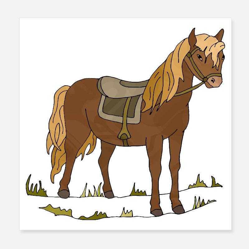 Pferd Poster 20x20 cm