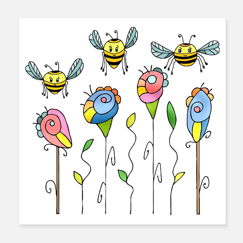 Insects Poster 8" x 8" (20x20 cm)