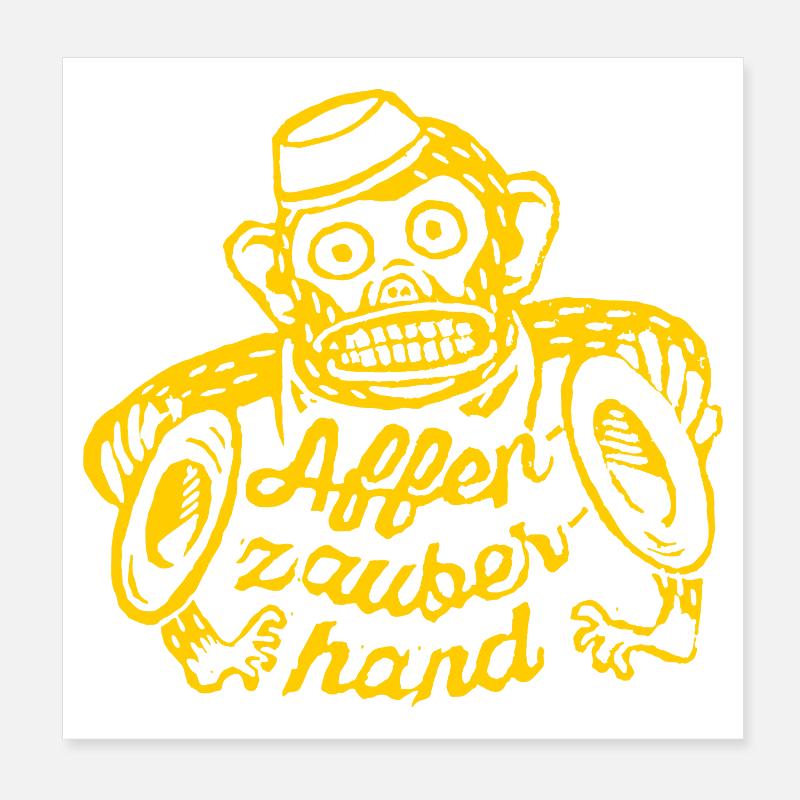 Affenzauberhand - Poster 20x20 cm - Weiß