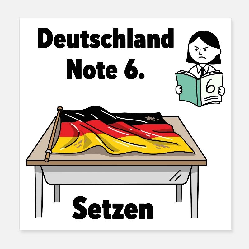 Deutschland Note 6 Poster 20x20 cm
