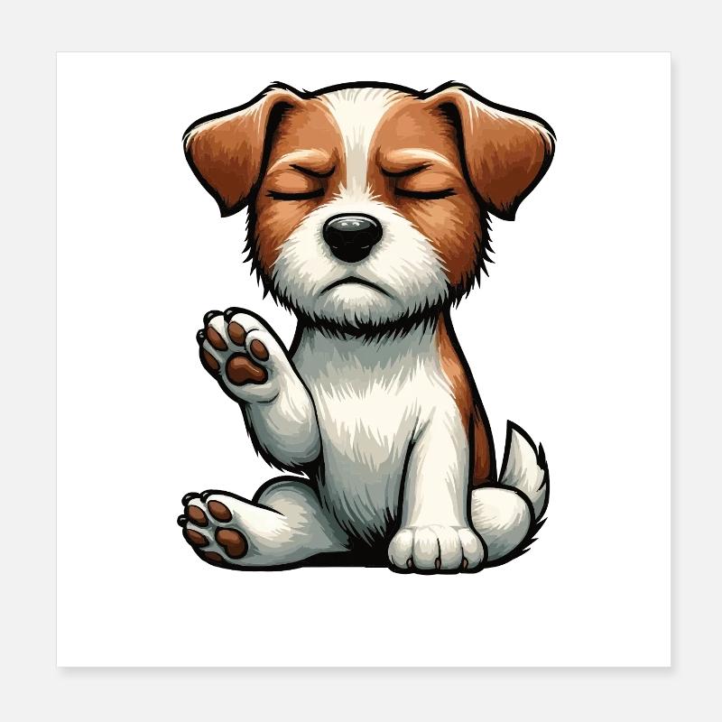 Sprich mit der Pfote Jack Russel terrier Jackie  Poster 20x20 cm