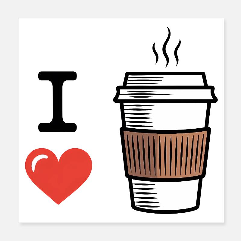 J’adore le café Poster 20 x 20 cm