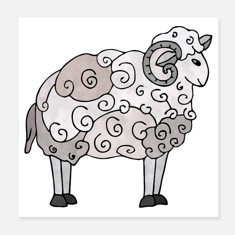 Ram Poster 8" x 8" (20x20 cm)