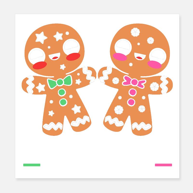 Pregnancy Birth Gingerbread Christmas Poster 8" x 8" (20x20 cm)
