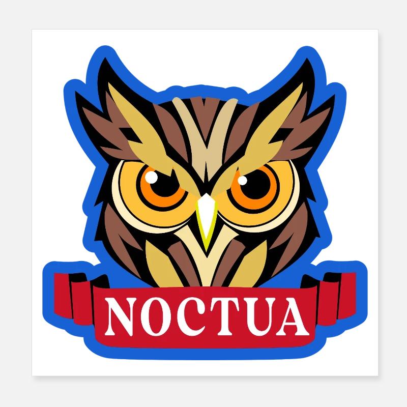 Noctua Eule Fettes Emblem Poster 20x20 cm