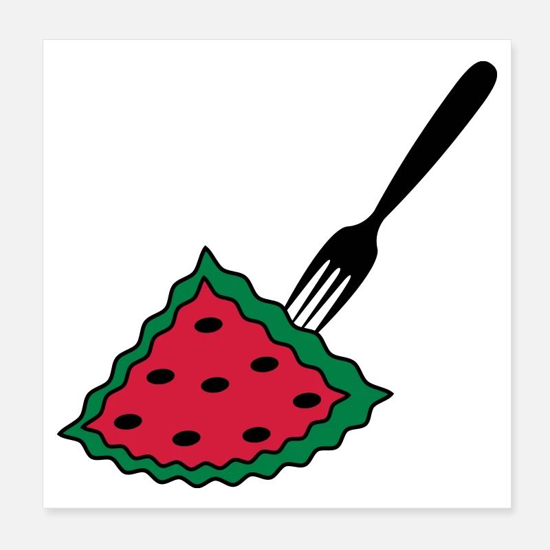 Melon with fork Poster 8" x 8" (20x20 cm)