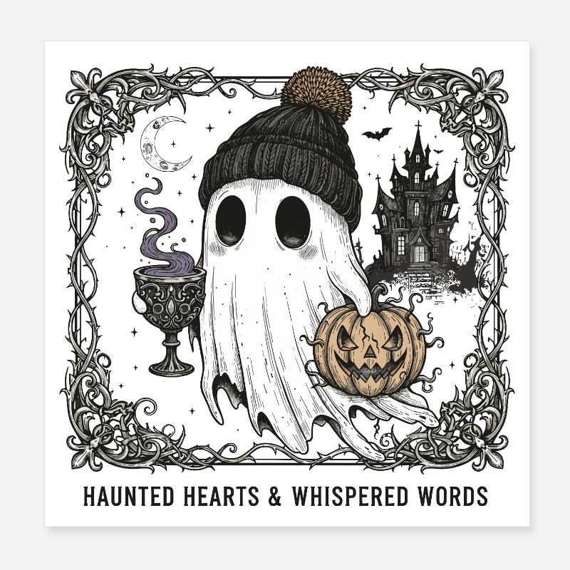 Haunted Ghost Style Poster 20x20 cm