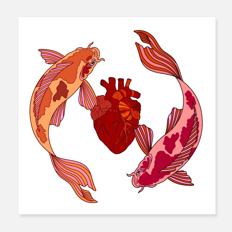Koi Poster 20 x 20 cm