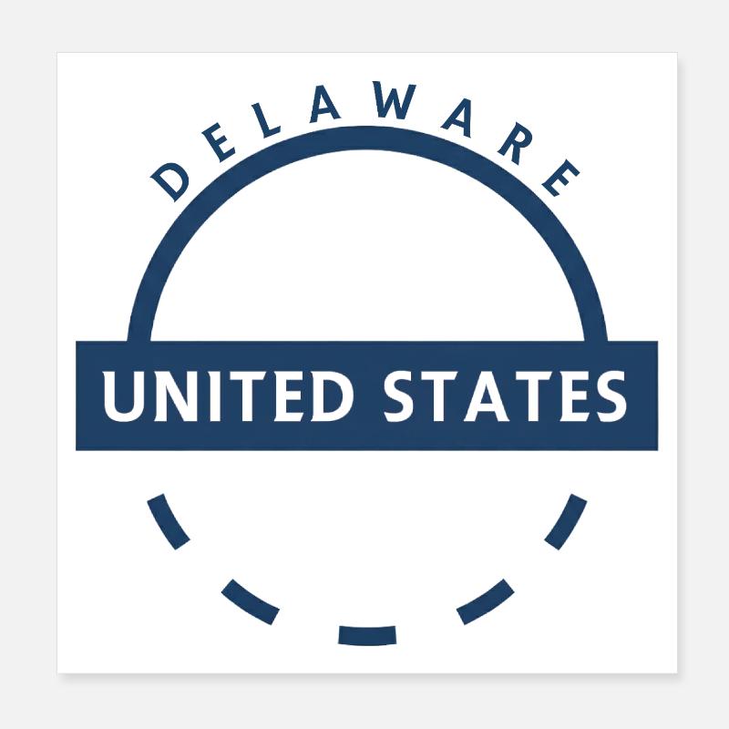 Emblème circulaire du Delaware USA Poster 20 x 20 cm