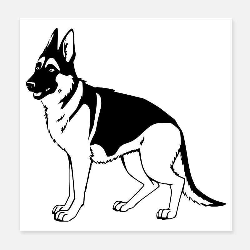 German Shepherd Dog Poster 8" x 8" (20x20 cm)