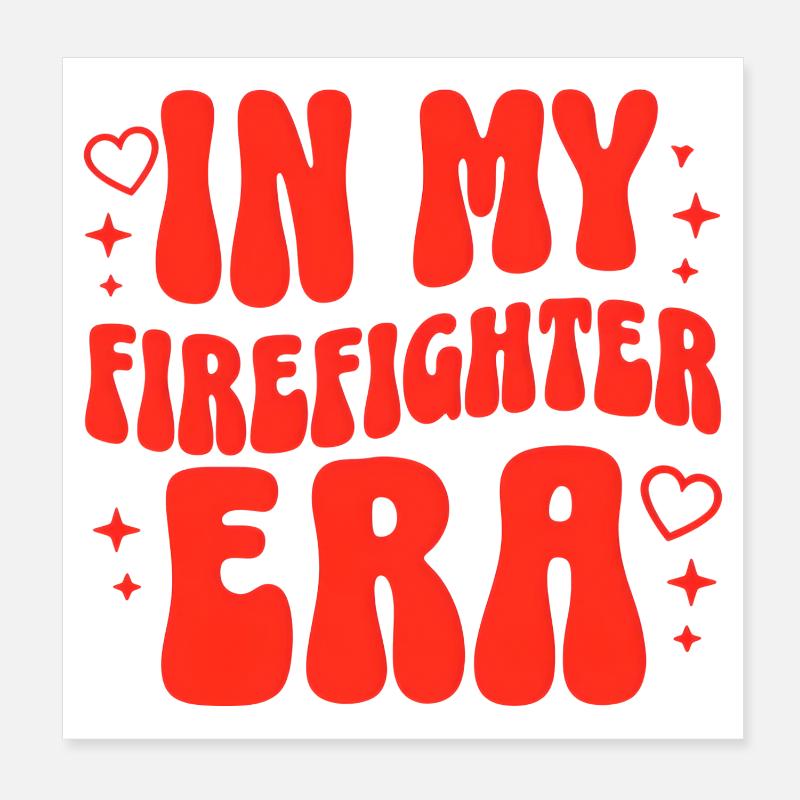 Firefighter Era Fire Brigade Volunteer Training Poster 8" x 8" (20x20 cm)