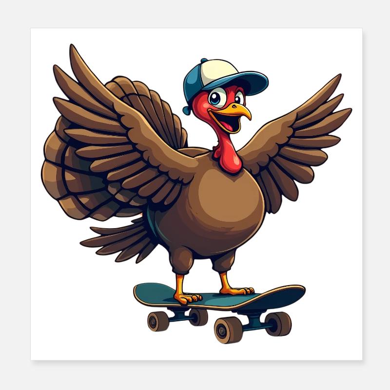 Dinde de Thanksgiving les gars Poster 20 x 20 cm