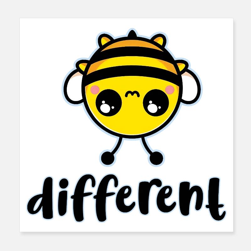 Abeille Différent Personnage Mignon Poster 20 x 20 cm