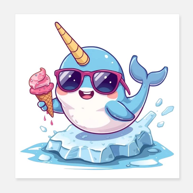 narval_glace Poster 20 x 20 cm