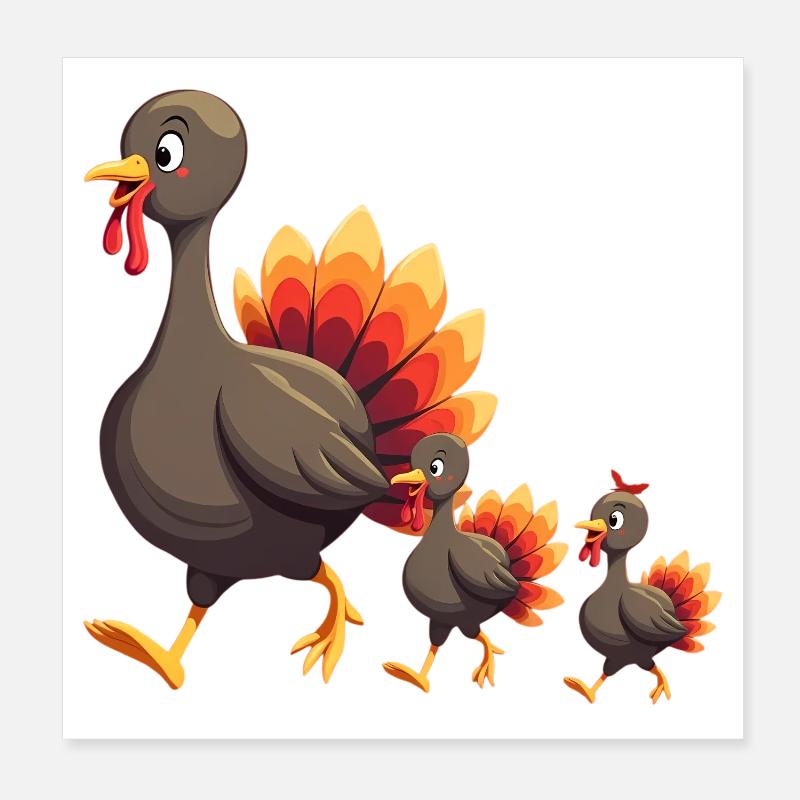 Bébé dinde de Thanksgiving Poster 20 x 20 cm