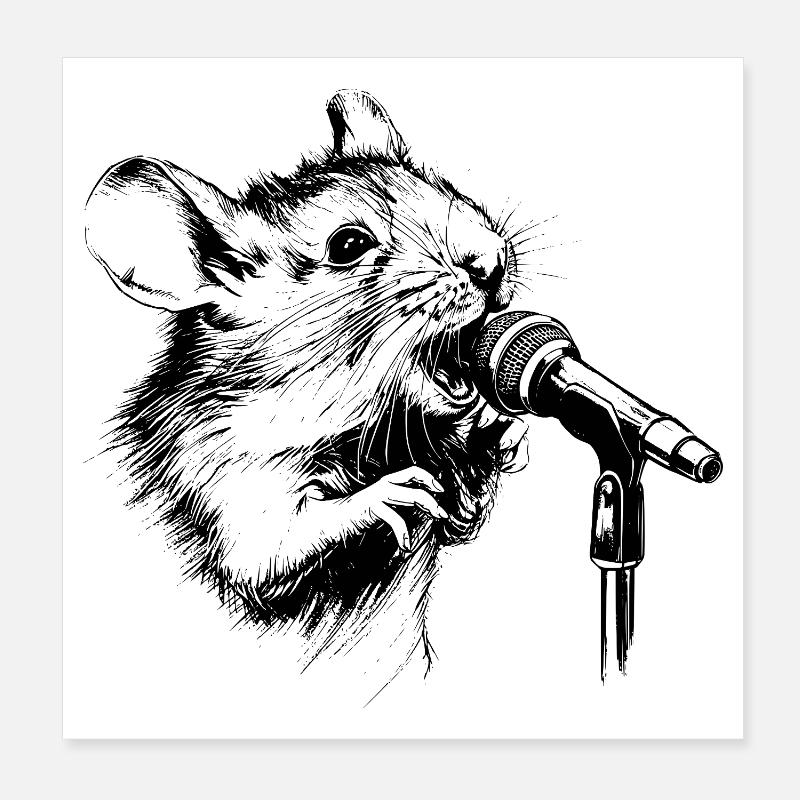 singende Maus Poster 20x20 cm