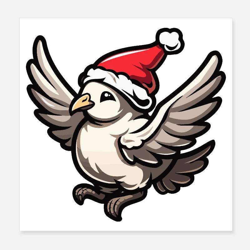 Colombe Oiseau Noël Poster 20 x 20 cm