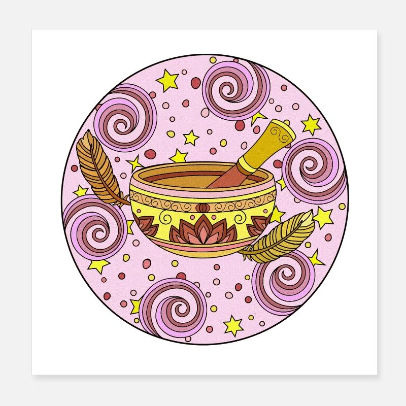 Spiral Singing Bowl Pattern Poster 8" x 8" (20x20 cm)