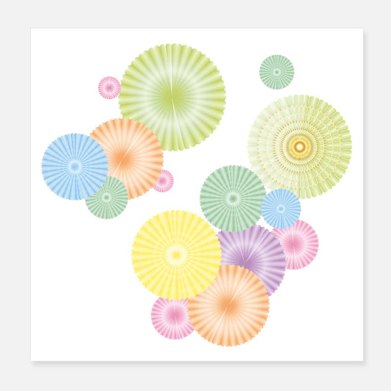 Pastel rosettes – decorative fan structure Poster 8" x 8" (20x20 cm)
