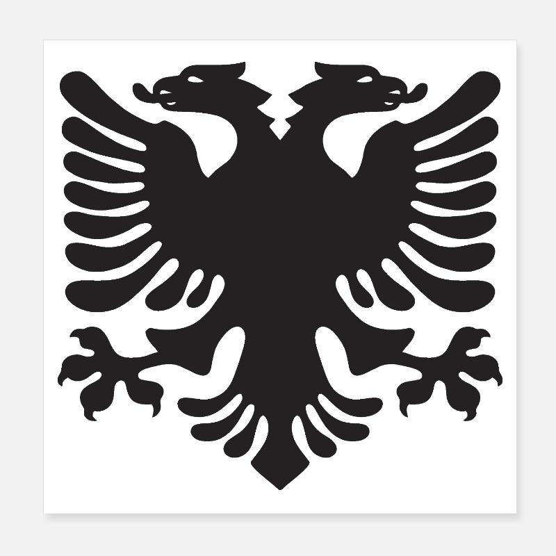 Double Eagle Silhouette Albania Poster 8" x 8" (20x20 cm)