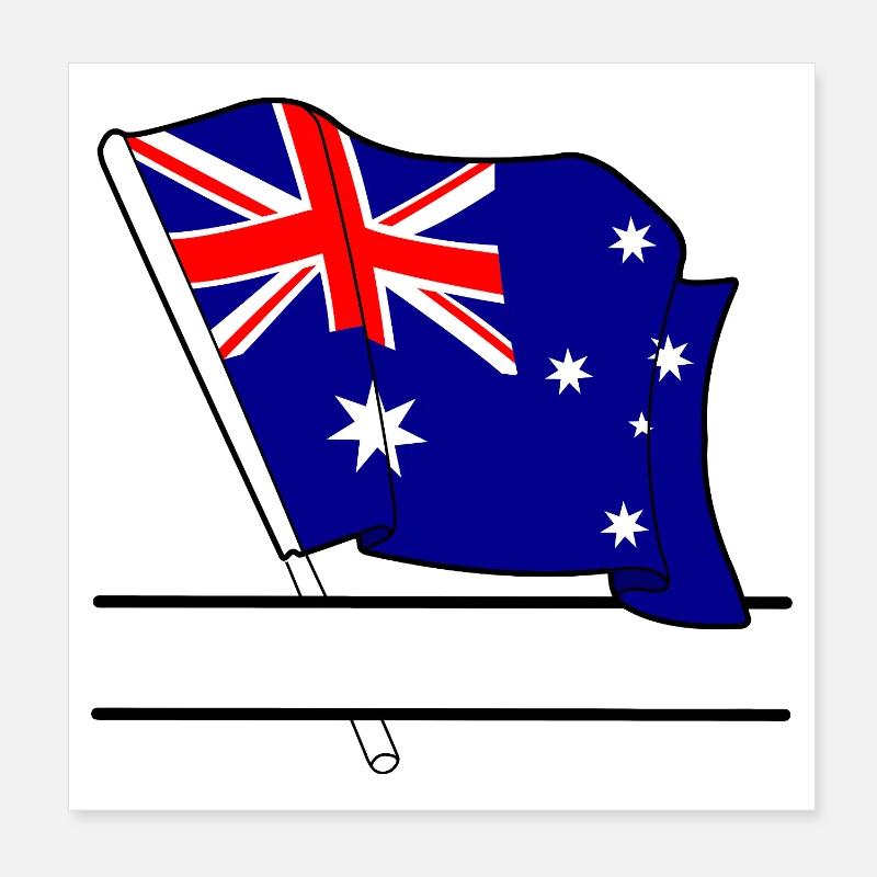Vlaggen_Australie_ Poster 20 x 20 cm