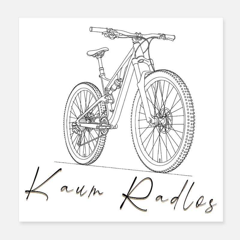 Pas du tout sans vélo ! – Conception minimale pour VTT Poster 20 x 20 cm