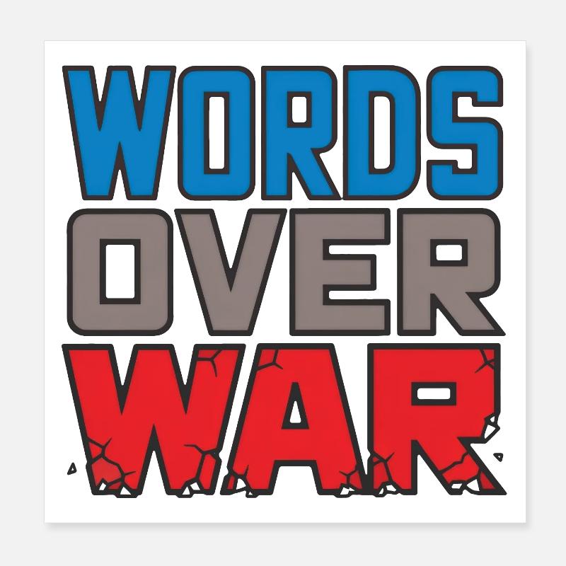 WORDS OVER WAR #2 - let's talk Poster 20 x 20 cm