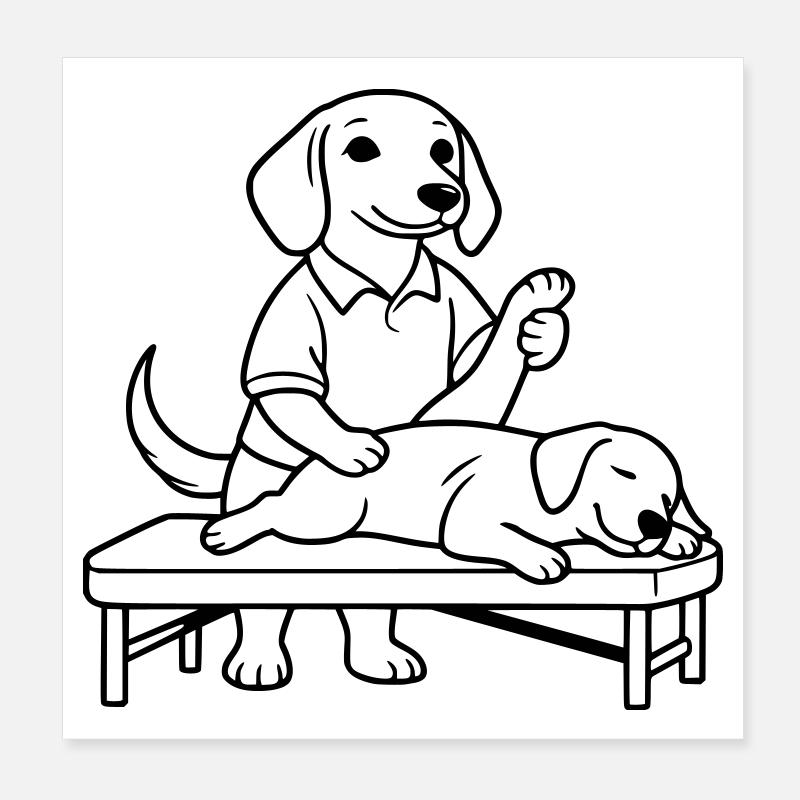 dackel physiotherapeut Poster 20x20 cm