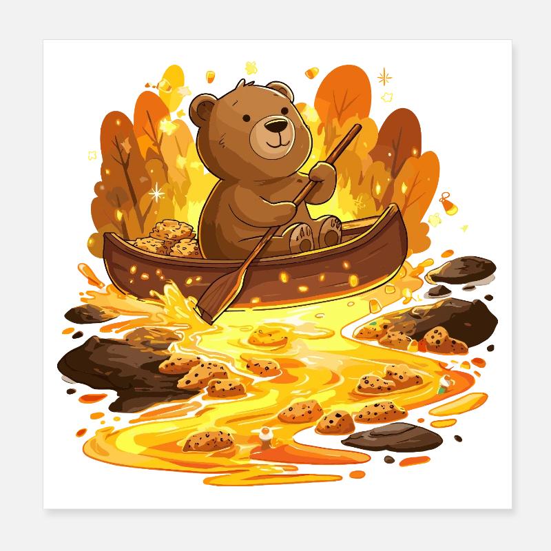 Bear dans le kayak de Gold River Poster 20 x 20 cm