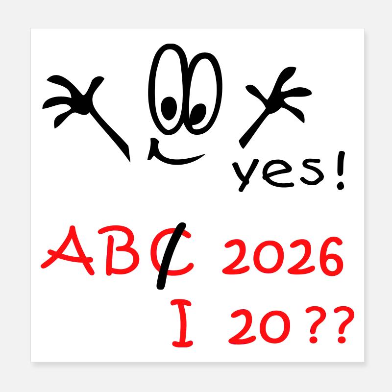 Schulanfang 2026 Abitur ? Poster 20x20 cm