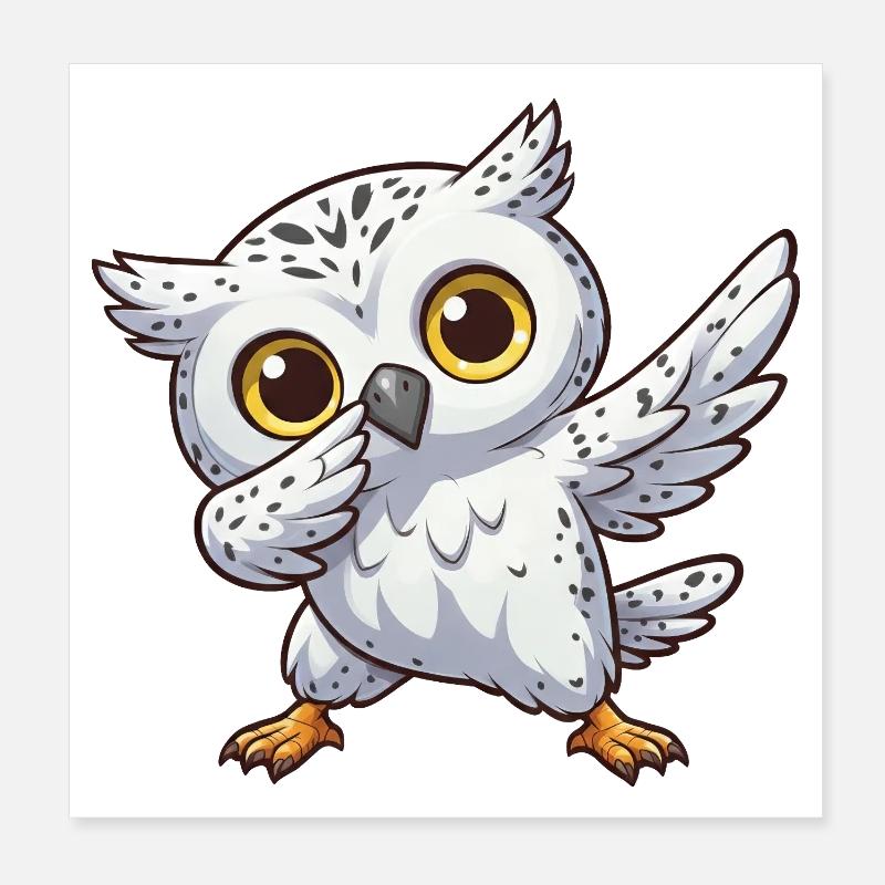 Coole Schneeeule Dabbing Kids Eule Dab Poster 20x20 cm