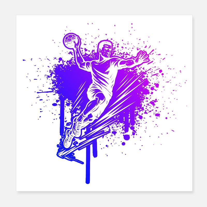 Conception compacte de handball pour le handball masculin Poster 20 x 20 cm