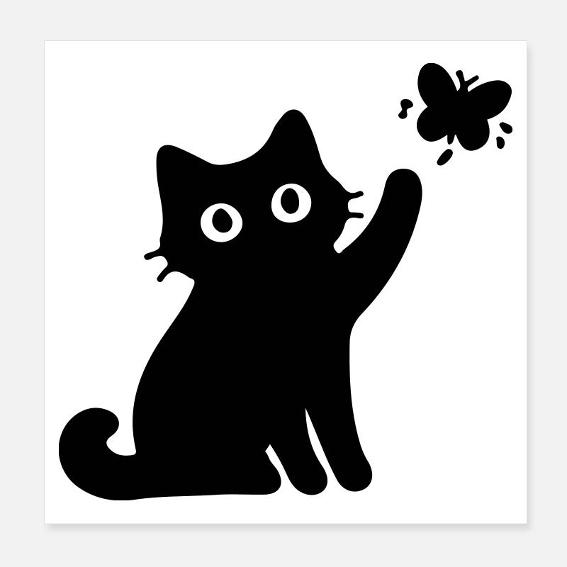 Chat drôle Poster 20 x 20 cm