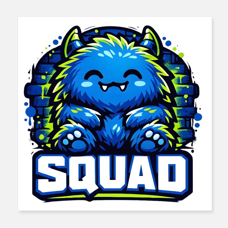 Blauer Monster Squad Logo Poster 20x20 cm