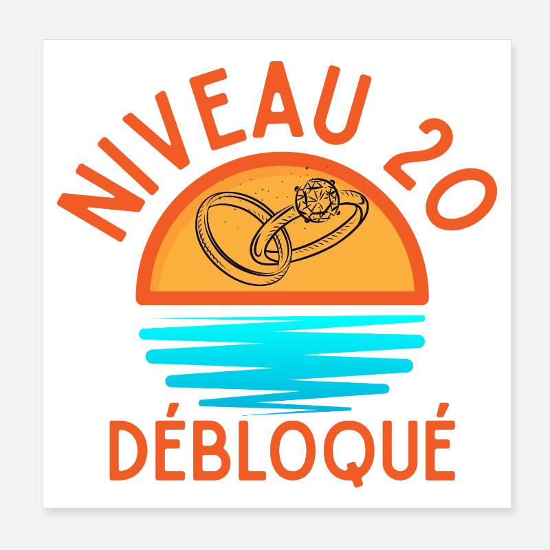 Level 20 Unlocked, a creative and joyful touch Poster 8" x 8" (20x20 cm)