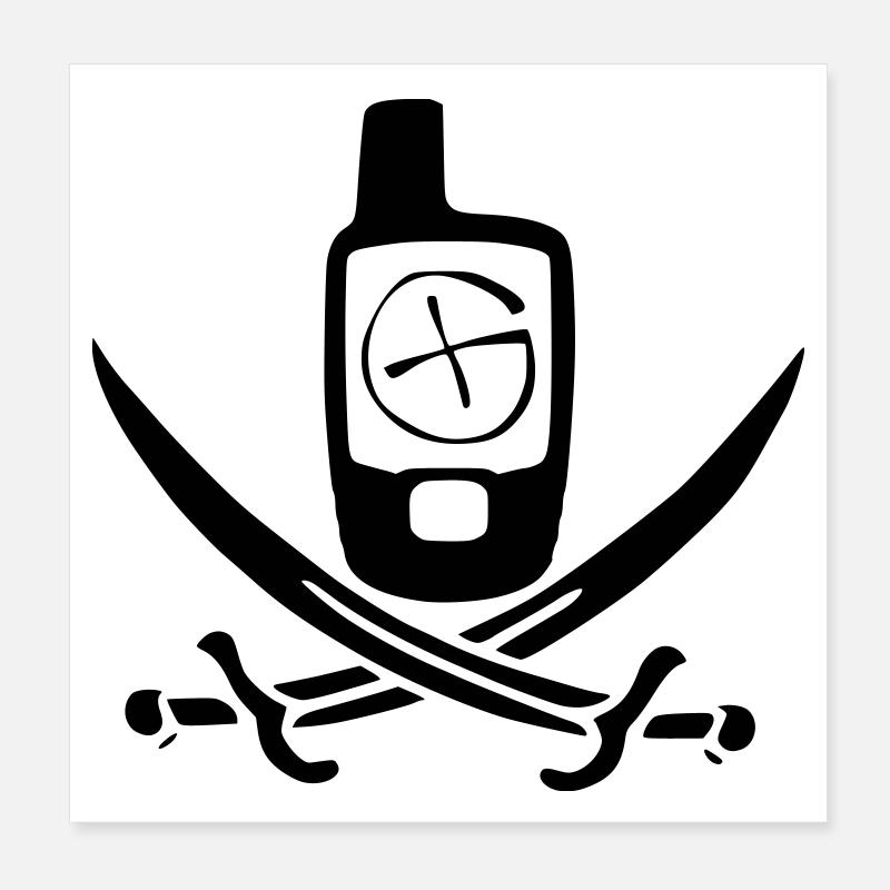 Drapeau pirate de géocaching Poster 20 x 20 cm