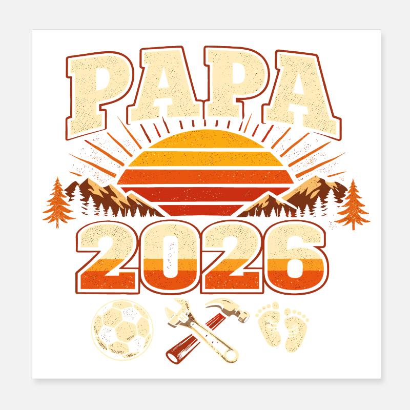 Dad 2026 Loading Gift Expectant Dad Poster 8" x 8" (20x20 cm)