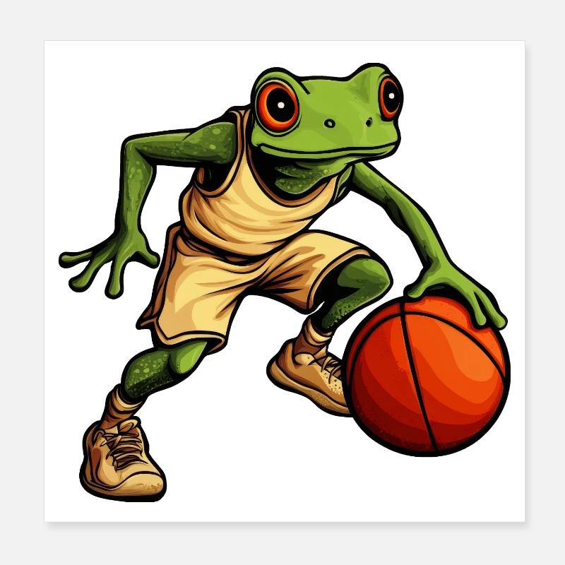 Basketball Frog Poster 20 x 20 cm
