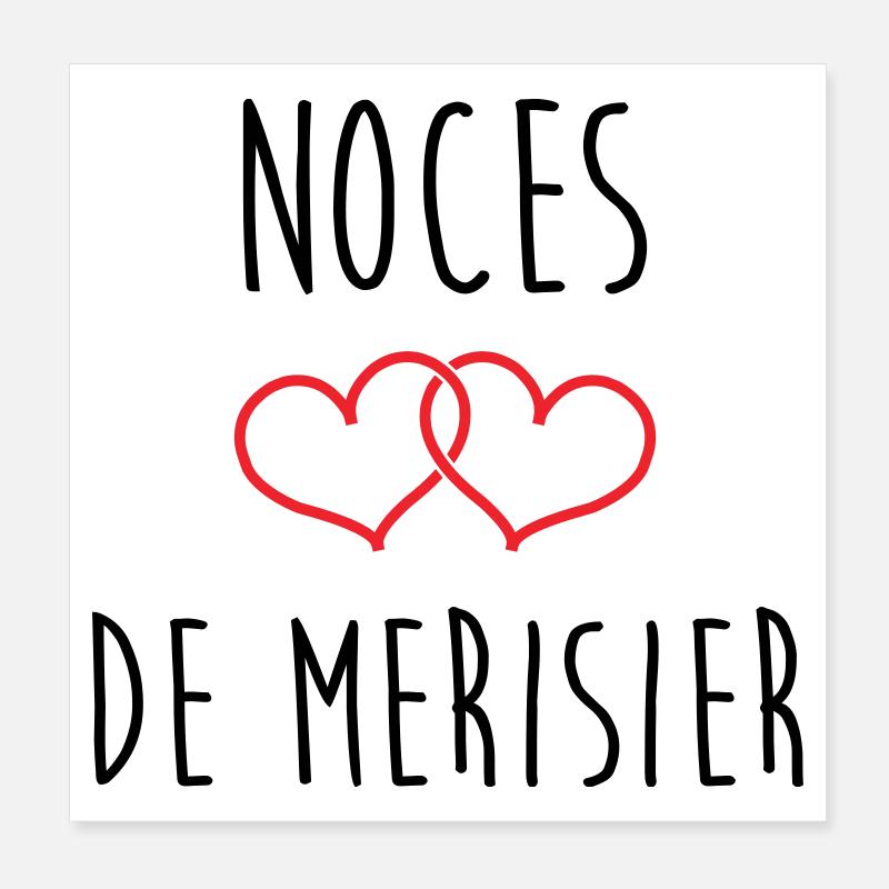 Noces de Merisier 53 ans de mariage Poster 20 x 20 cm
