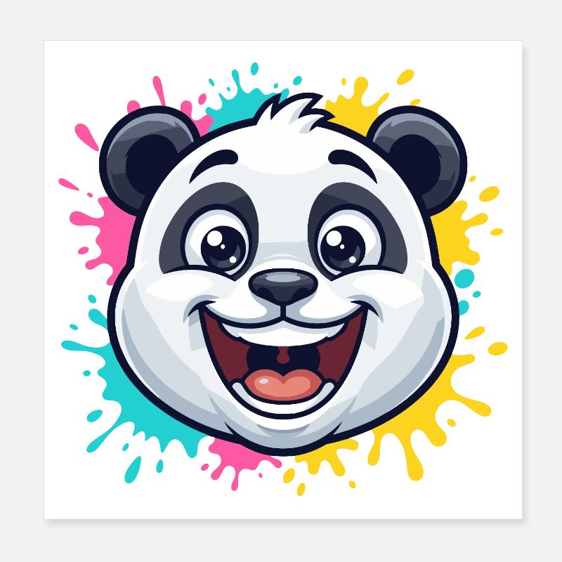 Panda Splash Farbwelt Poster 20x20 cm