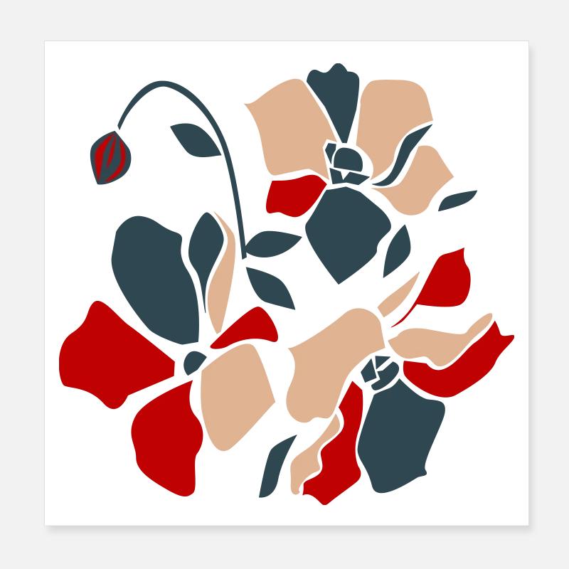 Fleur abstraite Poster 20 x 20 cm