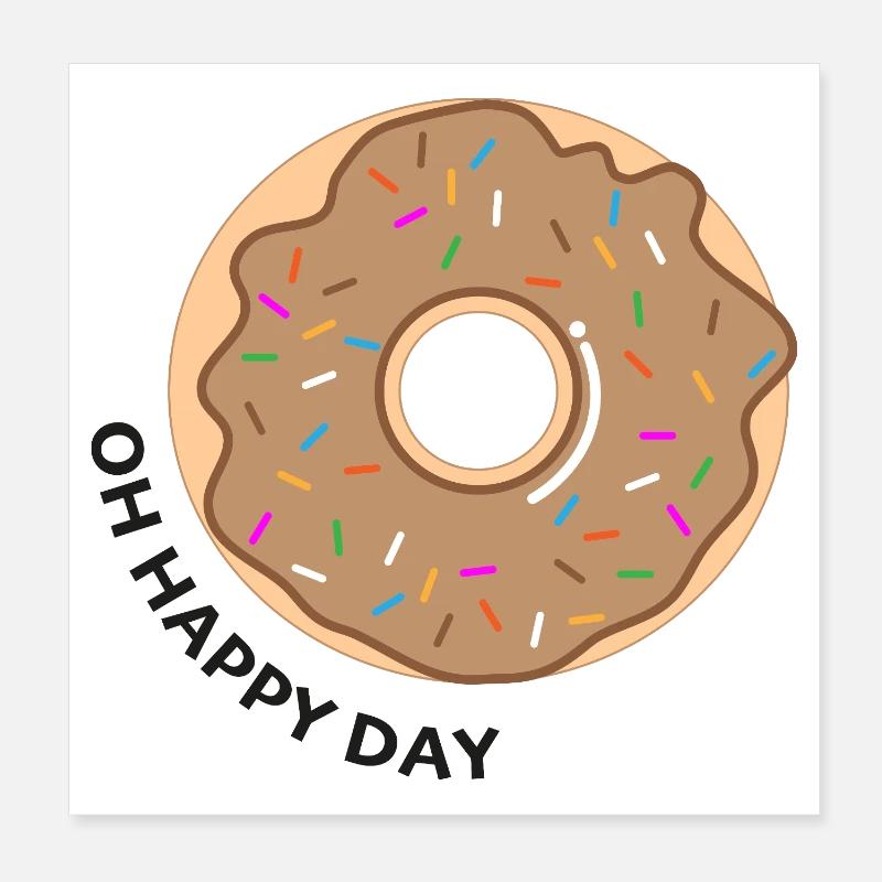 Donut Oh Journée Heureuse Poster 20 x 20 cm