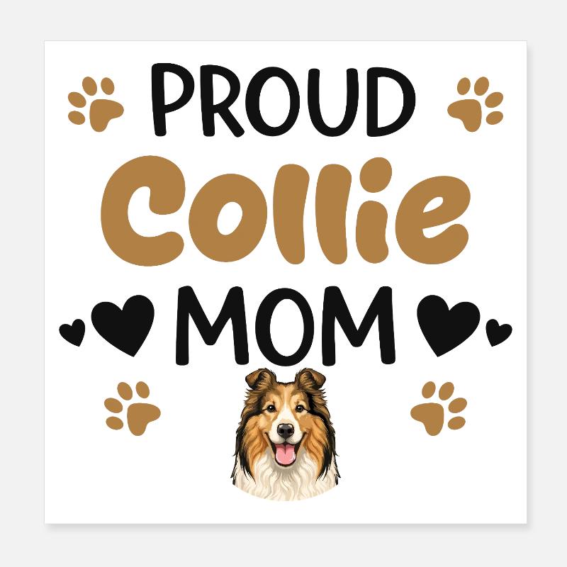 Mère Collie Fière, Collie Poster 20 x 20 cm