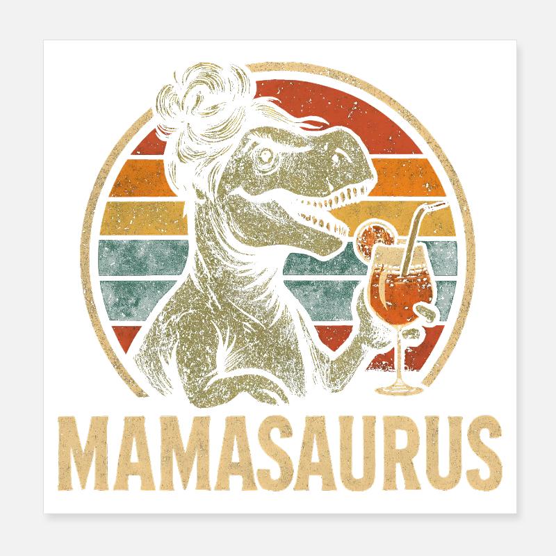 Mamasaurus Mama Mutter Geschenkidee Humor Lustig Poster 20x20 cm