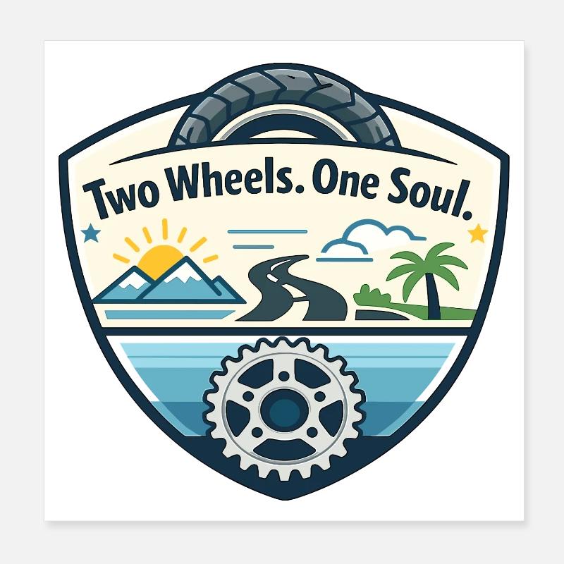 Zwei Räder, Eine Seele Poster 20x20 cm