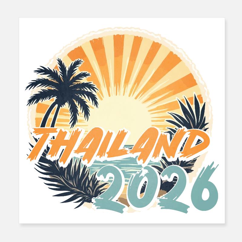 Thaïlande 2026 Poster 20 x 20 cm