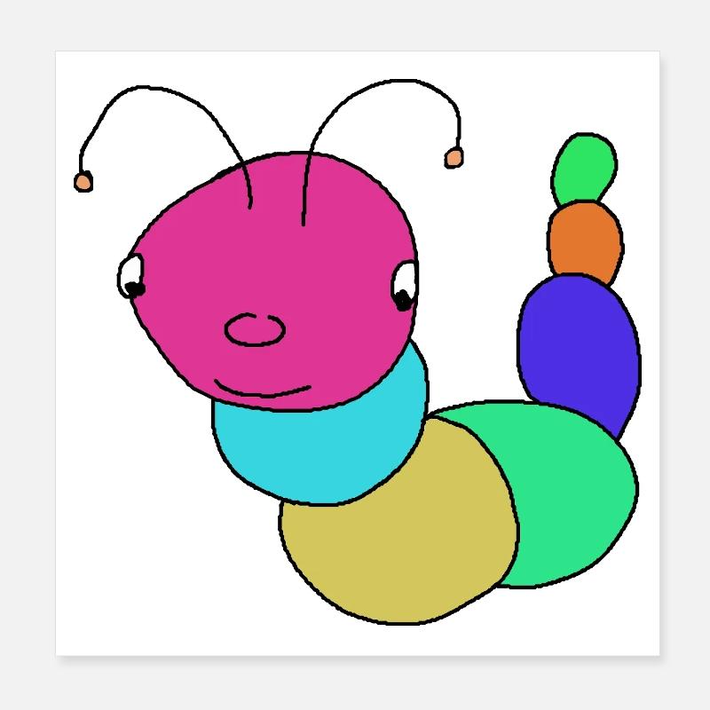 Chenilles, chenilles, bébés chenilles Poster 20 x 20 cm